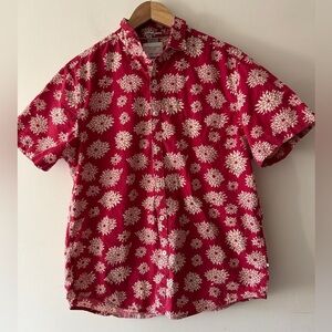 Denim & Flower Ricky Singh Red and White Floral Print Button Down Shirt Slim Fit